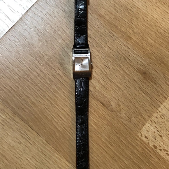 Black leather strap silver esprit watch - Picture 1 of 2